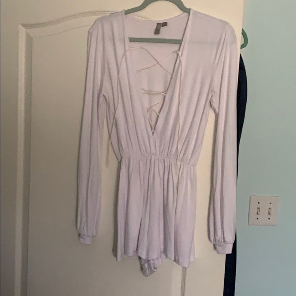 White plunge romper